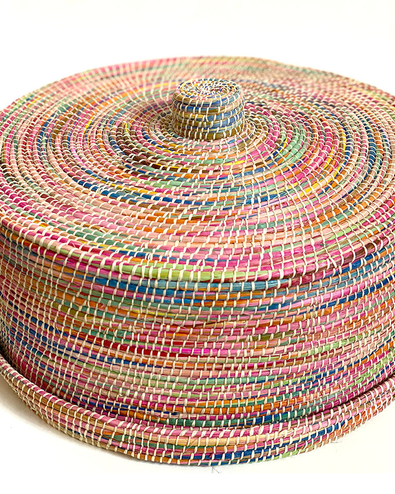 Boleira colorida c/ tampa (30 cm | grande) – Ouricuri