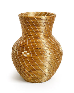 Vaso bordado – Capim Dourado