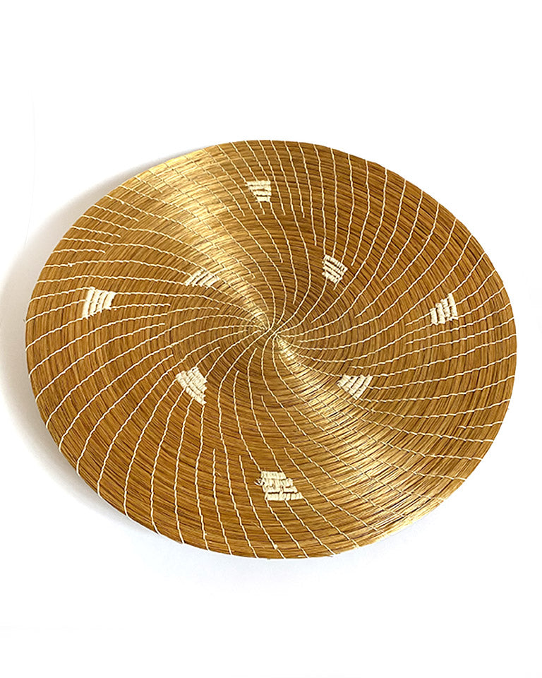 Fruteira bordada redonda (grande) – Capim Dourado