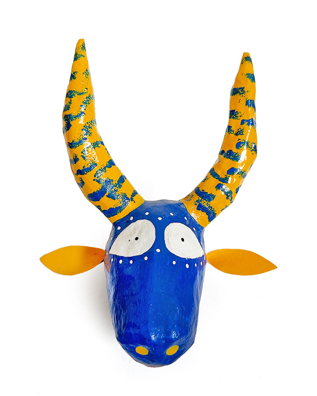 Máscara de boi (azul, amarelo e branco)