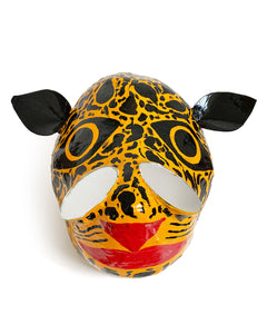 Máscara de onça c/ espelhos (amarela, vermelha e preta)