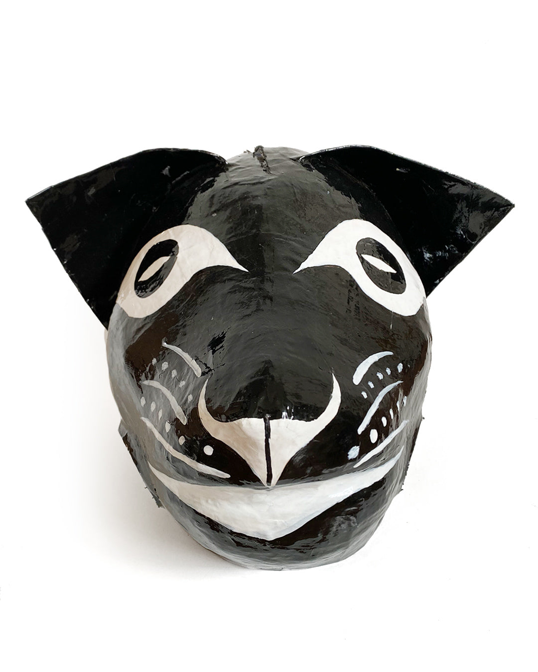 Máscara de onça preta c/ espelhos (preto e branco)
