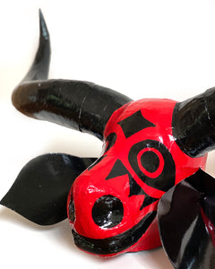 Máscara de boi vermelho – grande (preto, vermelho)