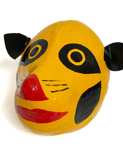 Máscara de onça amarela – grande (amarelo, preto, vermelho)