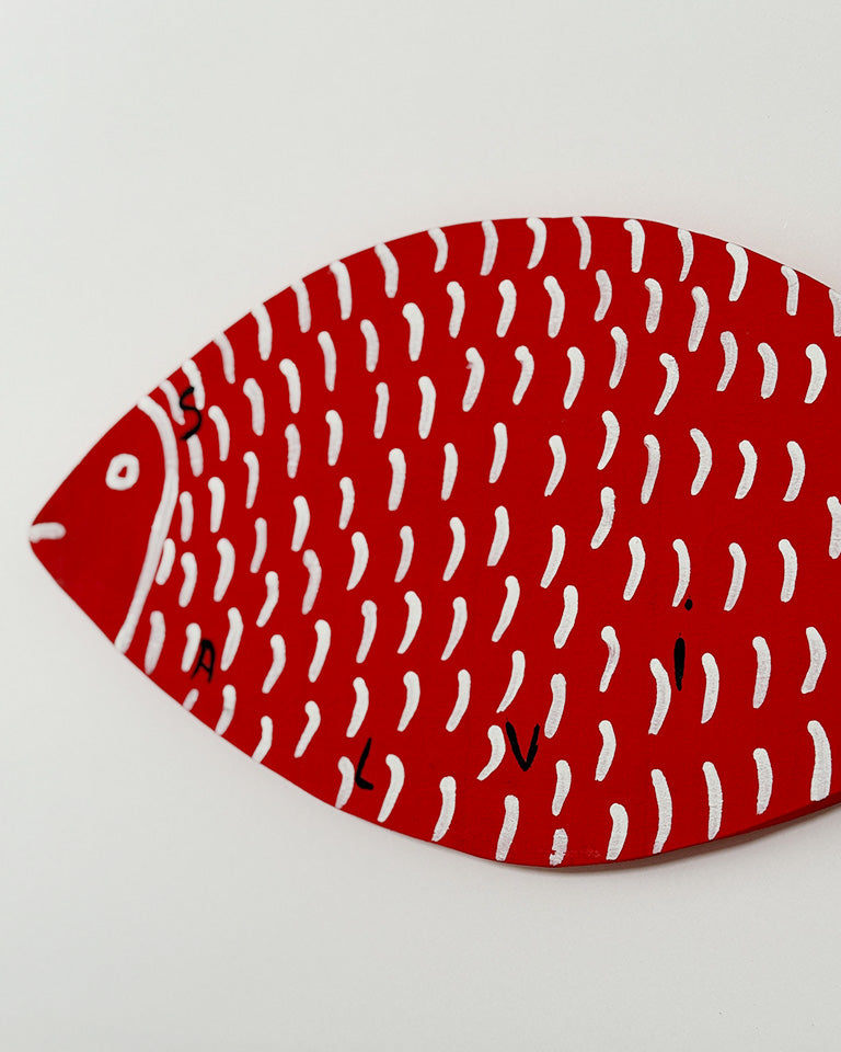 Peixe vermelho p/ parede (médio) – madeira