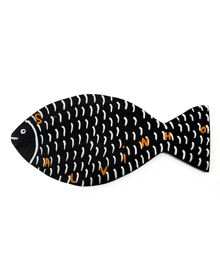 Peixe preto p/ parede (médio) – madeira