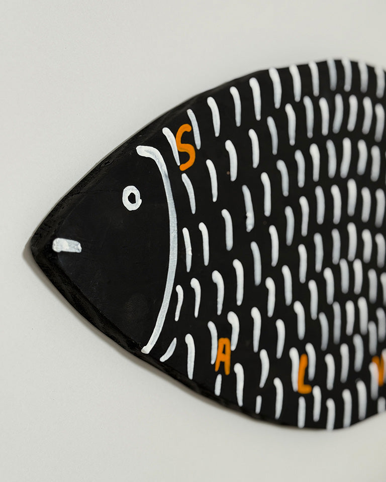 Peixe preto p/ parede (grande) – madeira