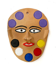 Máscara em cerâmica (bolas roxas)